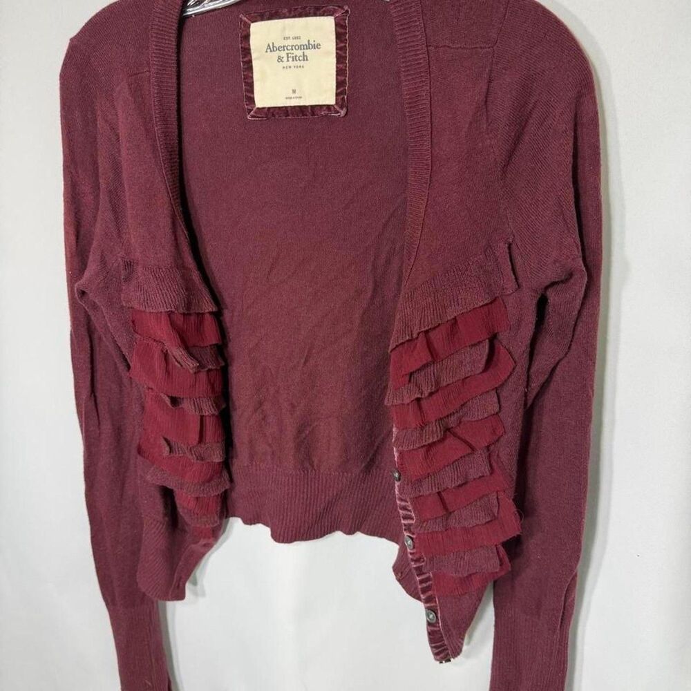 Abercrombie-fitch Women's Burgundy and Red Cardigan